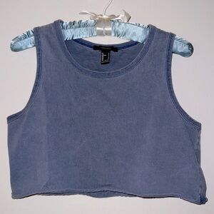 Navy Blue Cropped Muscle Tank